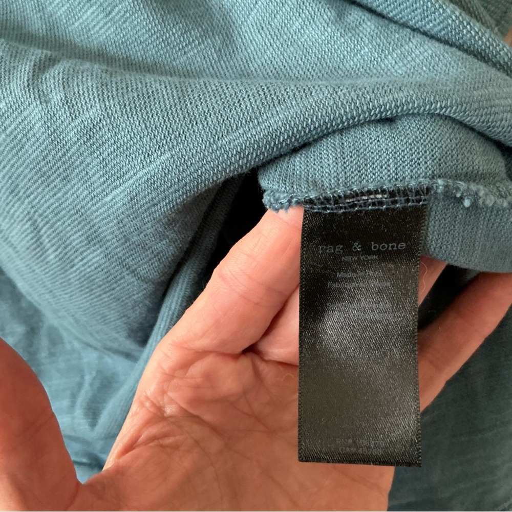 Rag & Bone NWT Long Sleeve Crewneck T-Shirt Size Medium Blue casual - Picture 5 of 8